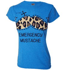EMERGENCY MOUSTACHE BLUE